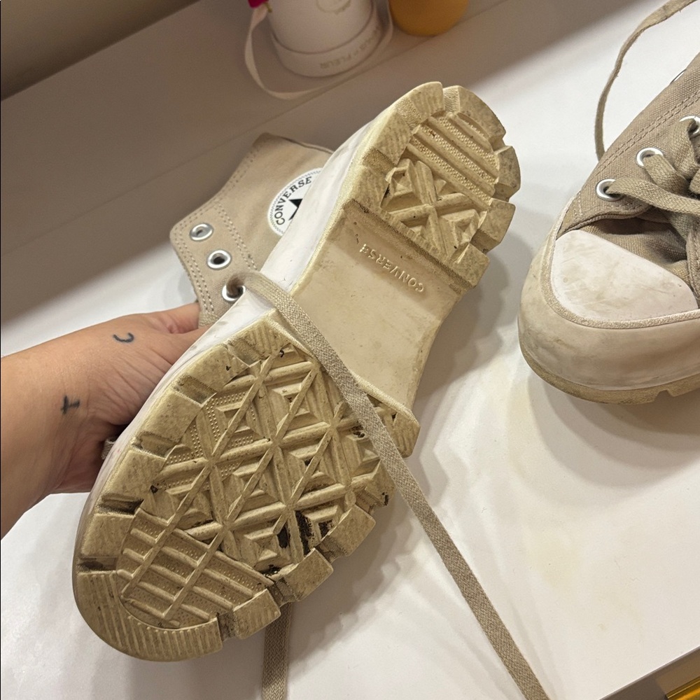 Converse Beige High-Top Sneakers - Picture 2 of 2